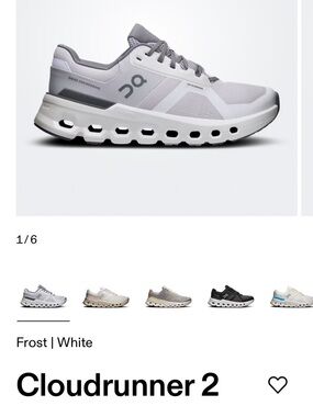 On Running Cloudrunner 2 Frost White Athletic Shoes